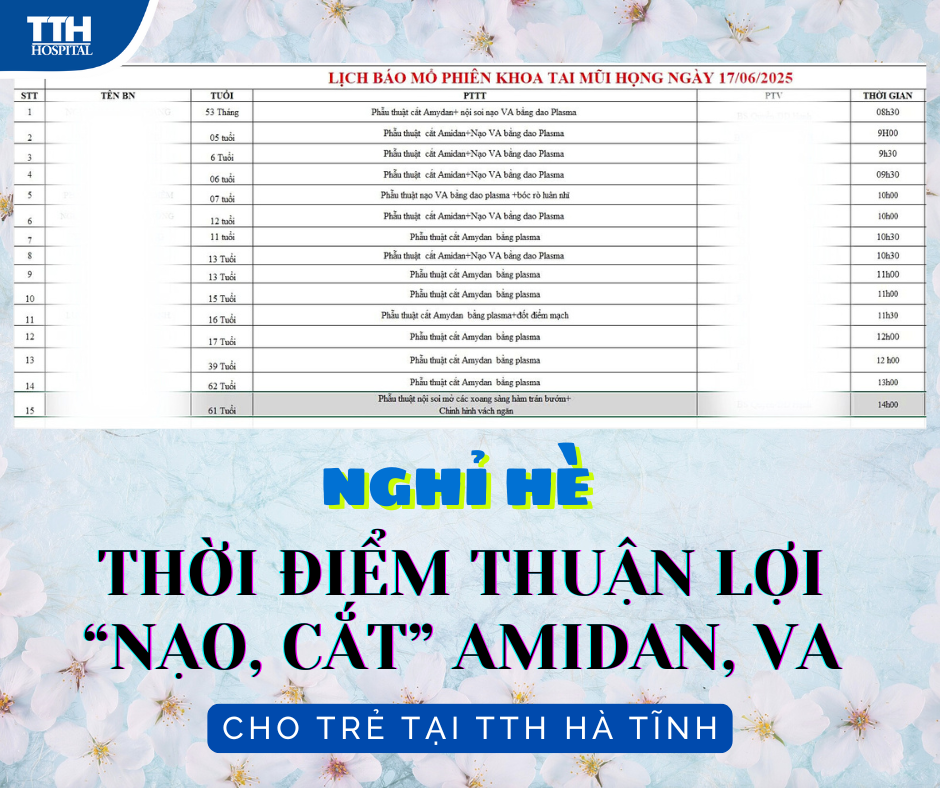 TTH HÀ TĨNH: MÙA HÈ “NÓNG” VỚI CÁC CA PHẪU THUẬT AMIDAN, VA BẰNG DAO PLASMA